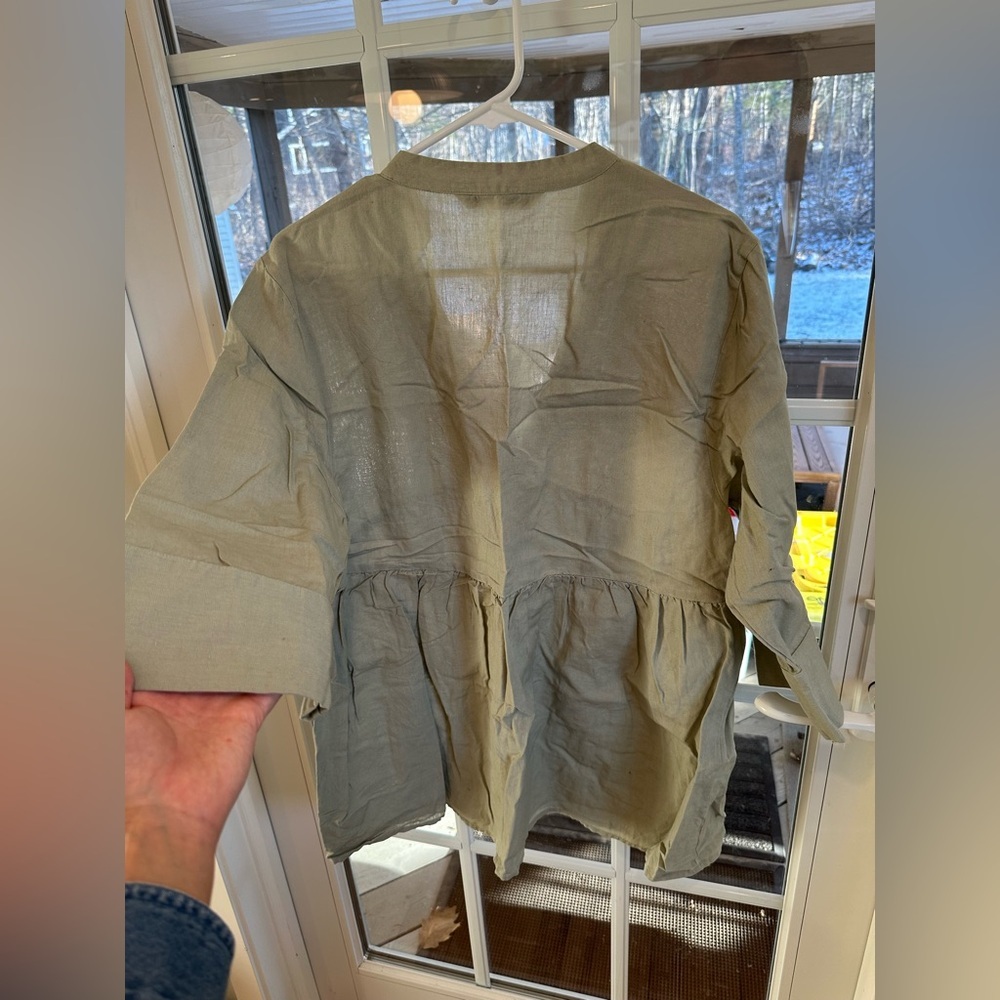 Zara Olive Green Button-Up Jacket - Picture 2 of 3